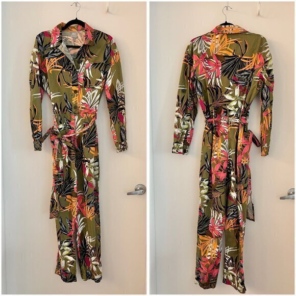 ASOS Pants - ASOS Long Sleeve Utility Tropical Print Jumpsuit Size 6